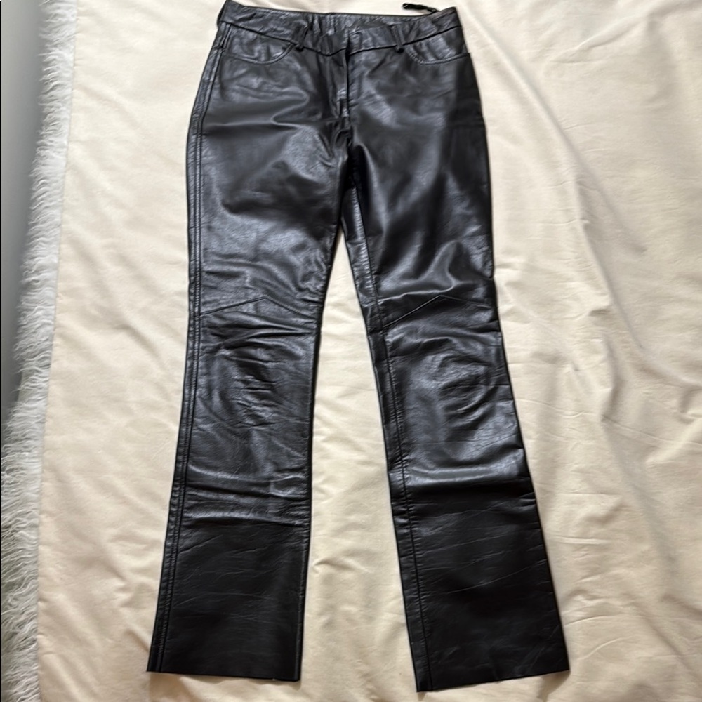 Vintage ‘00s Genuine Leather Mid-Rise Bootcut Pants